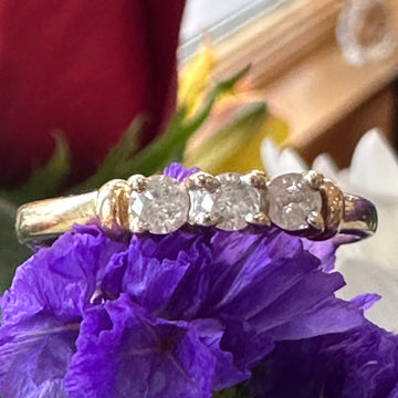 10 Karat Yellow Gold 3 Stone Diamond Ring  # 400-00305