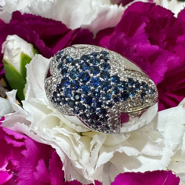 18 Karat White Gold Sapphire & Diamond Ring