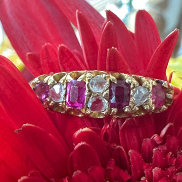 18 Karat Yellow Gold Ruby & Diamond Ring