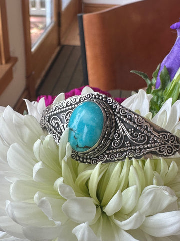 Sterling Silver & Turquoise Cuff Bracelet  # 555-04133