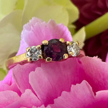 14 Karat Yellow Gold Ruby & Diamond Ring