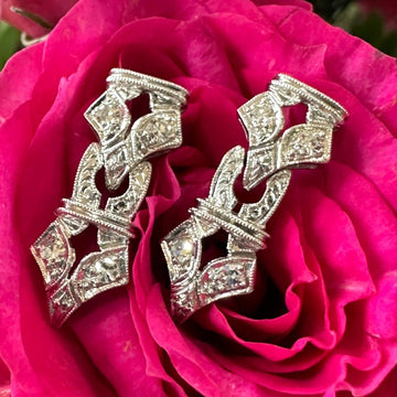 14 Karat White Gold Diamond Earrings