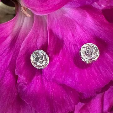 Platinum & 14 Karat White Gold Diamond Studs