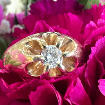 14 Karat Yellow Gold Gent's Diamond Ring