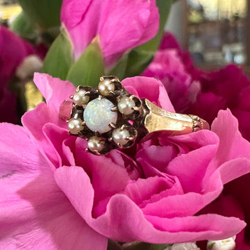 Opal and Seed Pearl Ring