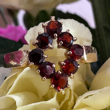 14 Karat Yellow Gold Garnet Ring