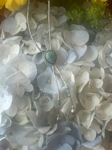 Sterling Silver Turquoise Tassel Necklace  # 555-04166