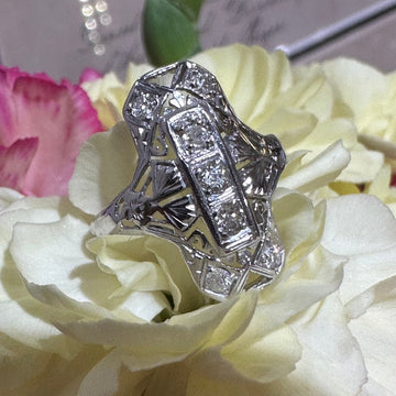 18 Karat Art Deco Diamond Ring