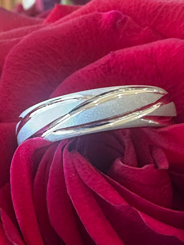 14 Karat White Gold Marquis Pattern Men's Wedding Band  # 405-00097