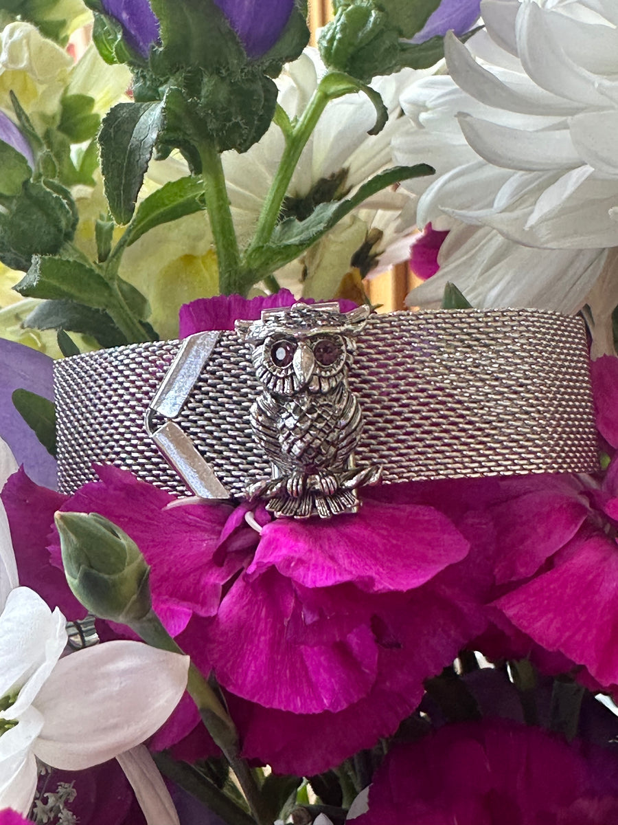 Base Metal Owl Slide Bracelet   # 555-04153