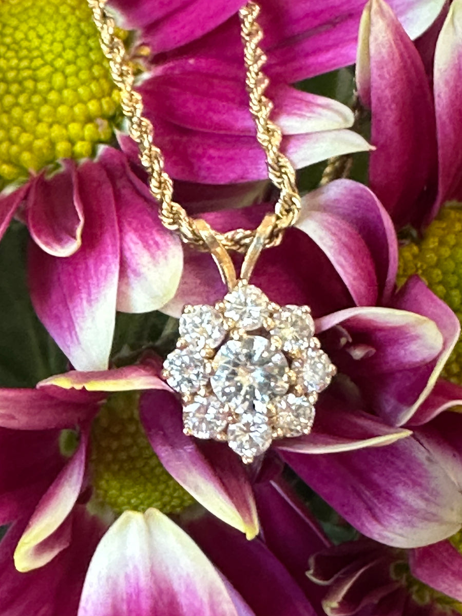 14 Karat Yellow Gold Diamond Pendant  # 165-00206