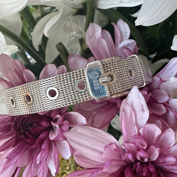 Sterling Silver Mesh & Buckle Bracelet