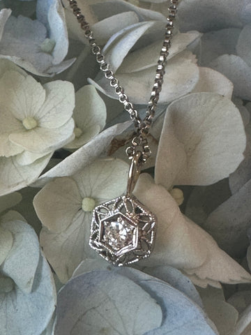 14 Karat White Gold Art Deco Pendant  # 165-00205