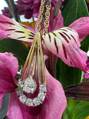 Pear Shaped Diamond Pendant Necklace  # 160-00453