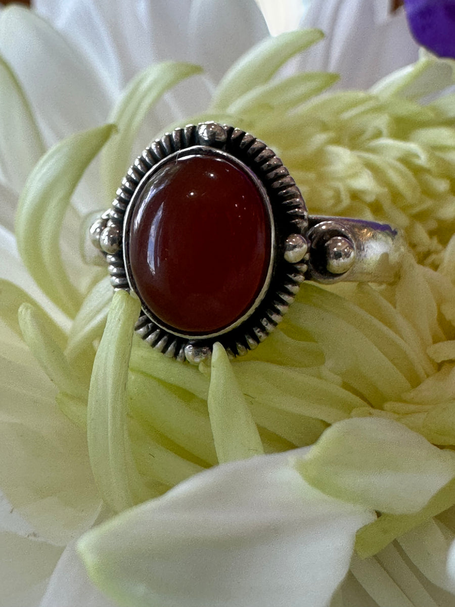 Sterling Silver and Carnelian Ring  # 555-04139