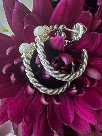 14 Karat Yellow Gold & Sterling Silver David Yurman Earrings  # 555-04191