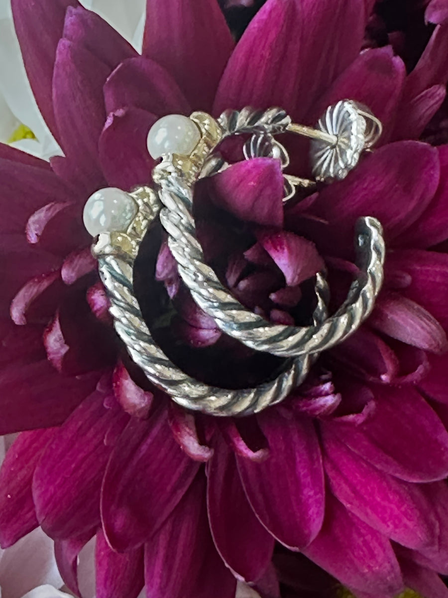 14 Karat Yellow Gold & Sterling Silver David Yurman Earrings  # 555-04191