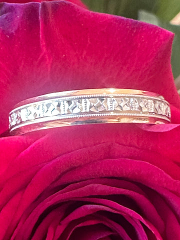 14 Karat Yellow & White Gold Men's Wedding Band  # 405-00098