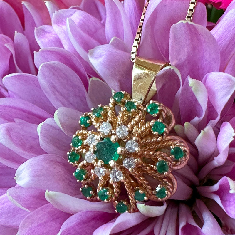 Emerald and Diamond Pendant  # 230-00608