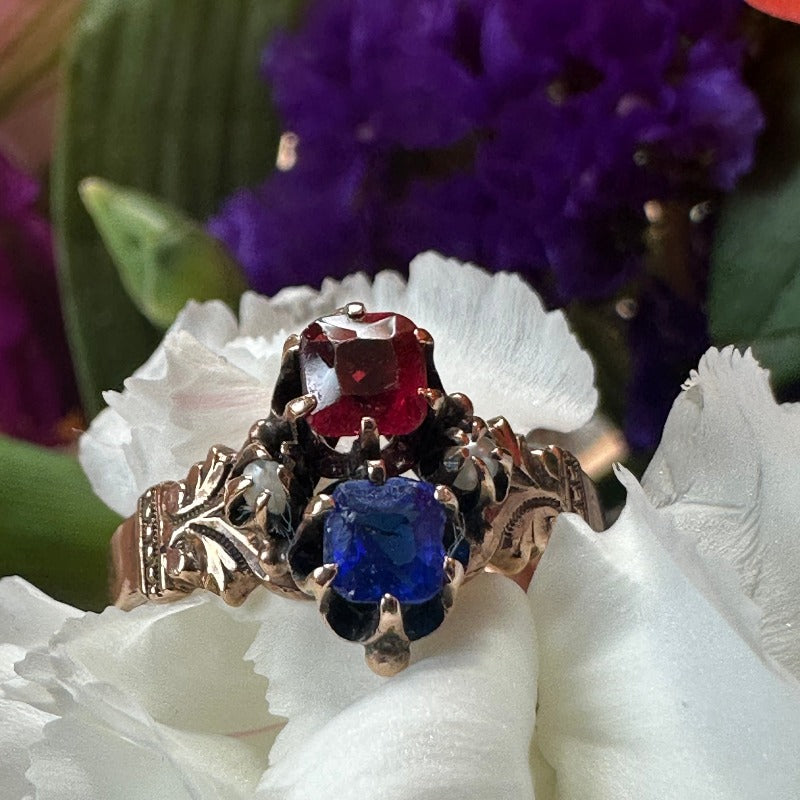10 Karat Rose Gold Victorian Doublet Ring  # 200-01965