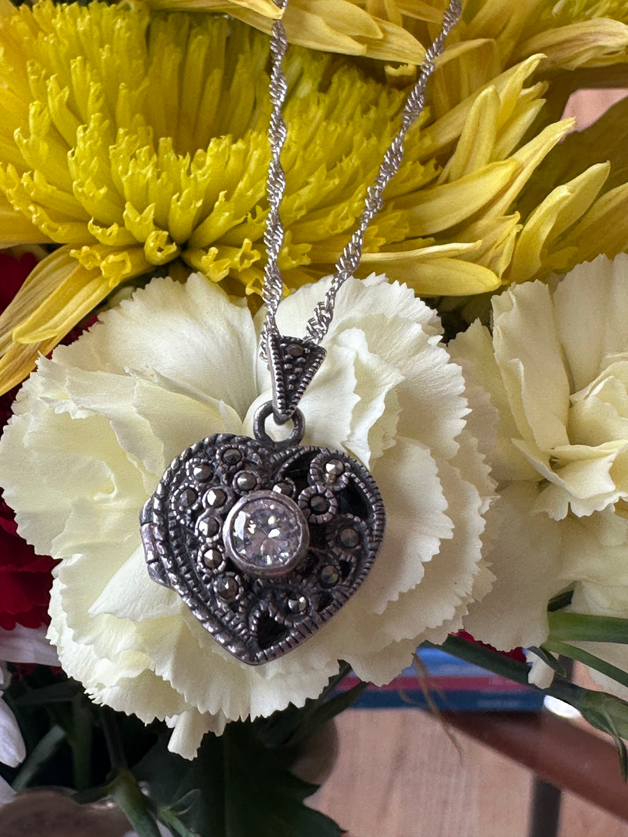 Sterling Silver Heart Locket with 20