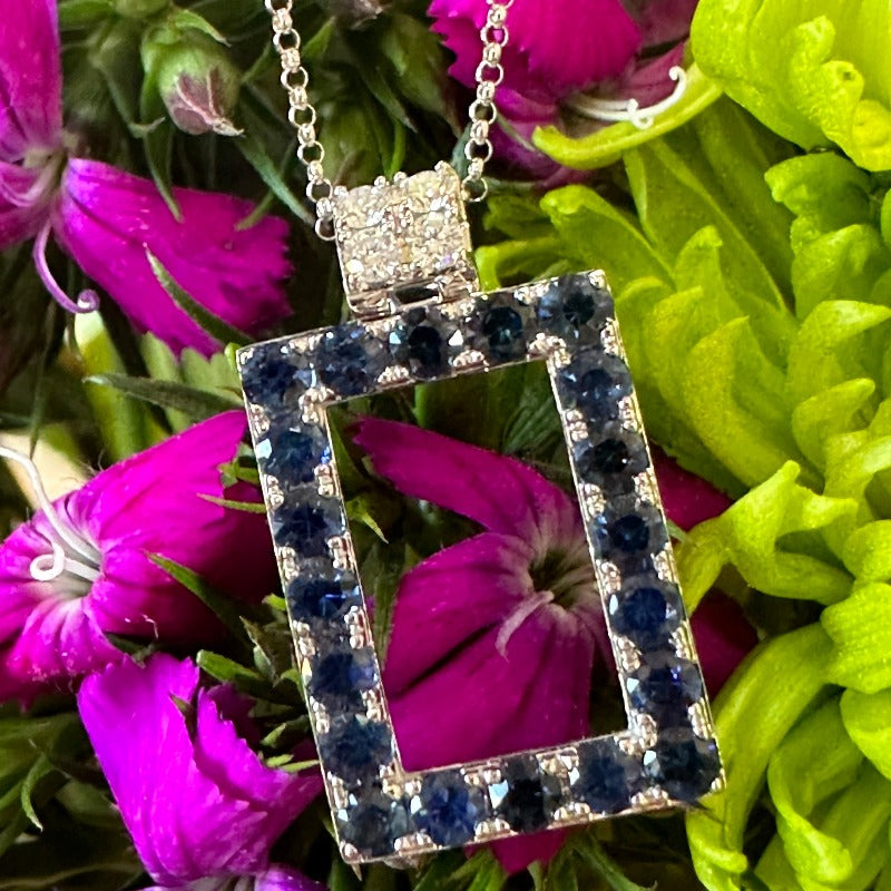 Diamond & Sapphire Pendant & Chain