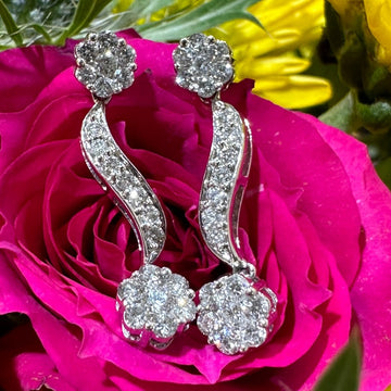 14 Karat White Gold Diamond Earrings