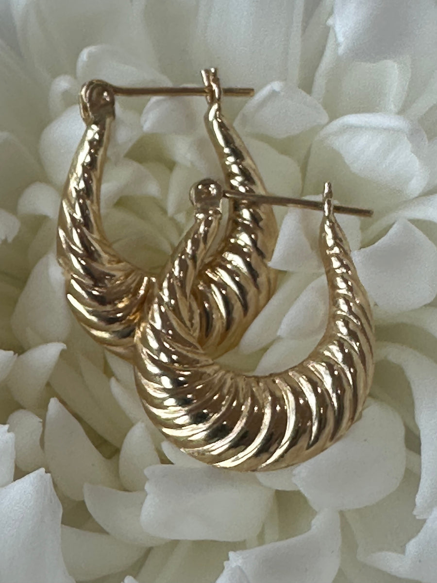 14 Karat Yellow Gold Medium Hoops  # 425-00227