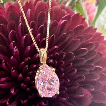 14 Karat Rose Gold Pink Topaz Pendant