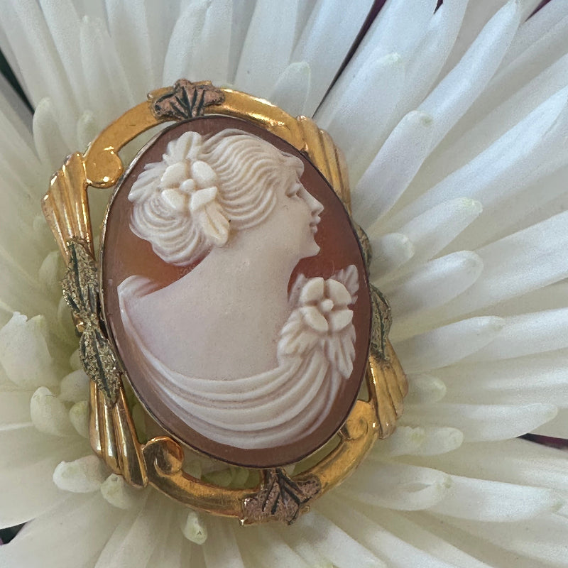 Gold Filled Cameo Pin