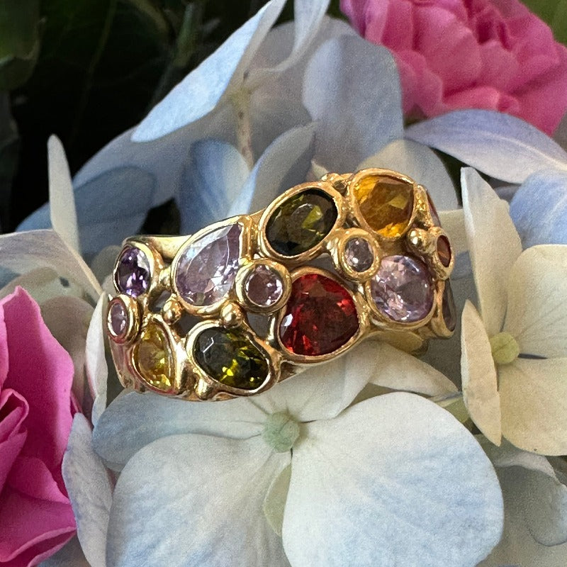 14 Karat Yellow Gold Multi-Stone Ring