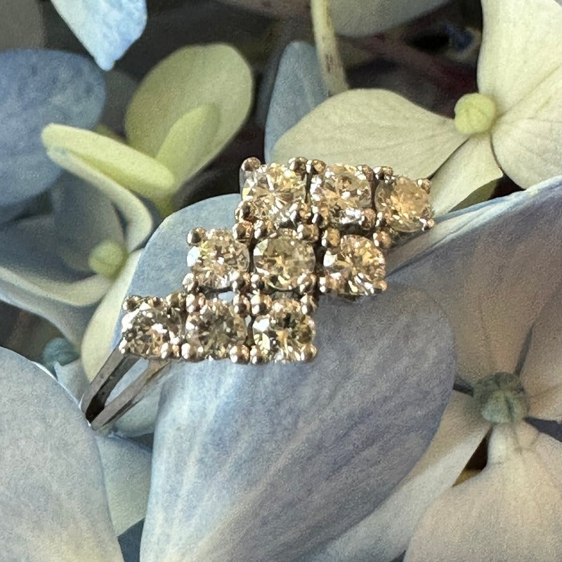 14 Karat White Gold Diamond Fashion Ring