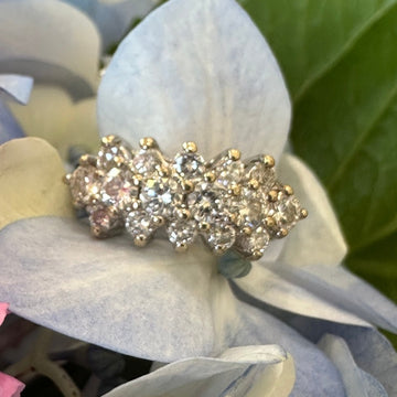 14 Karat White Gold Diamond Cluster Fashion Ring