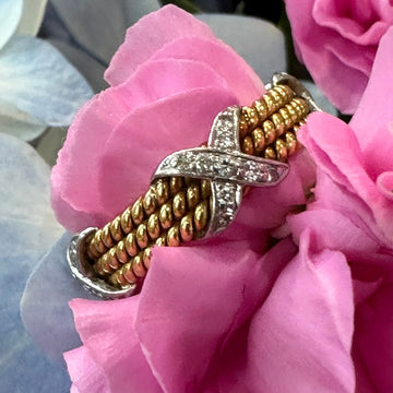 Tiffany 18 Karat Yellow Gold Diamond Fashion Ring