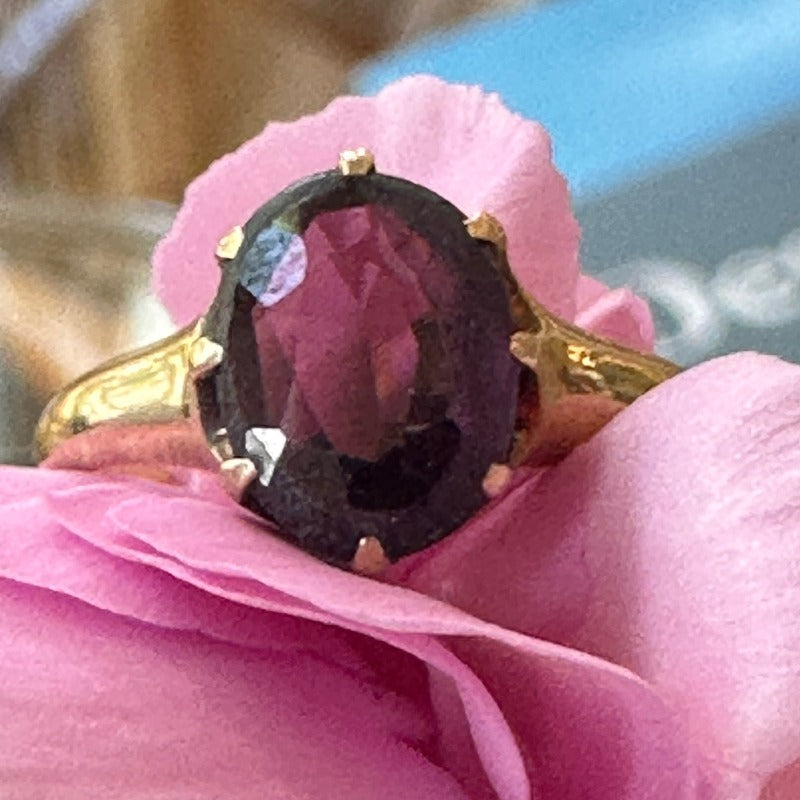 14 Karat Victorian Purple Doublet Ring