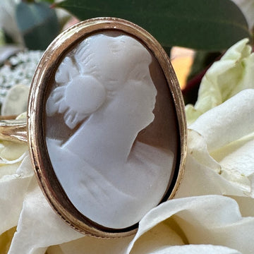 14 Karat Yellow Gold Cameo Ring