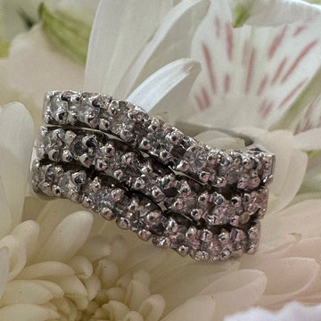 14 Karat White Gold Diamond Ring