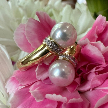 14 Karat Yellow Gold Cultured Pearl Ring