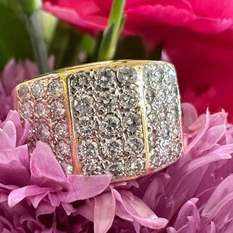 14 Karat Yellow and White Gold Diamond Fashion Ring