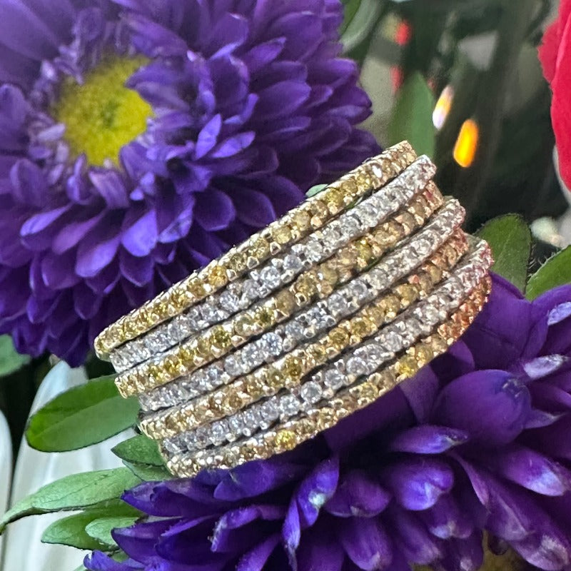 14 Karat Yellow and White Gold / Yellow & White Diamond Band