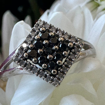 14 Karat White Gold W/ Black & White Diamonds