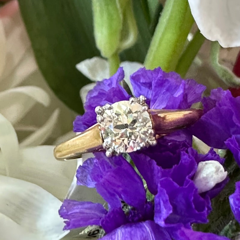 14 Karat Yellow Gold Diamond Engagement Ring