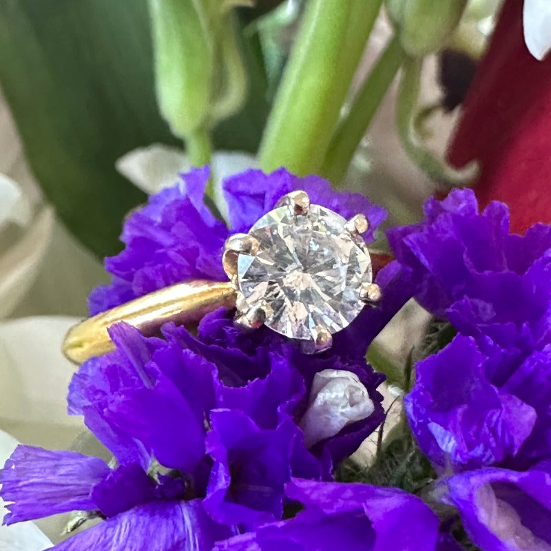 Platinum/14 Karat Yellow Gold Diamond Engagement Ring