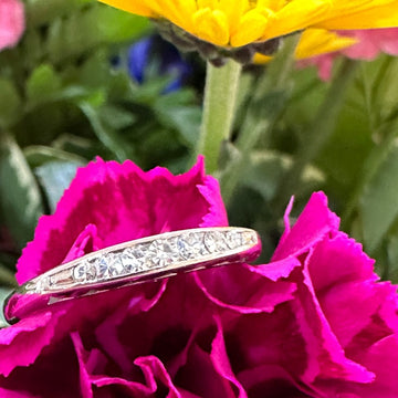 14K White Wedding Band