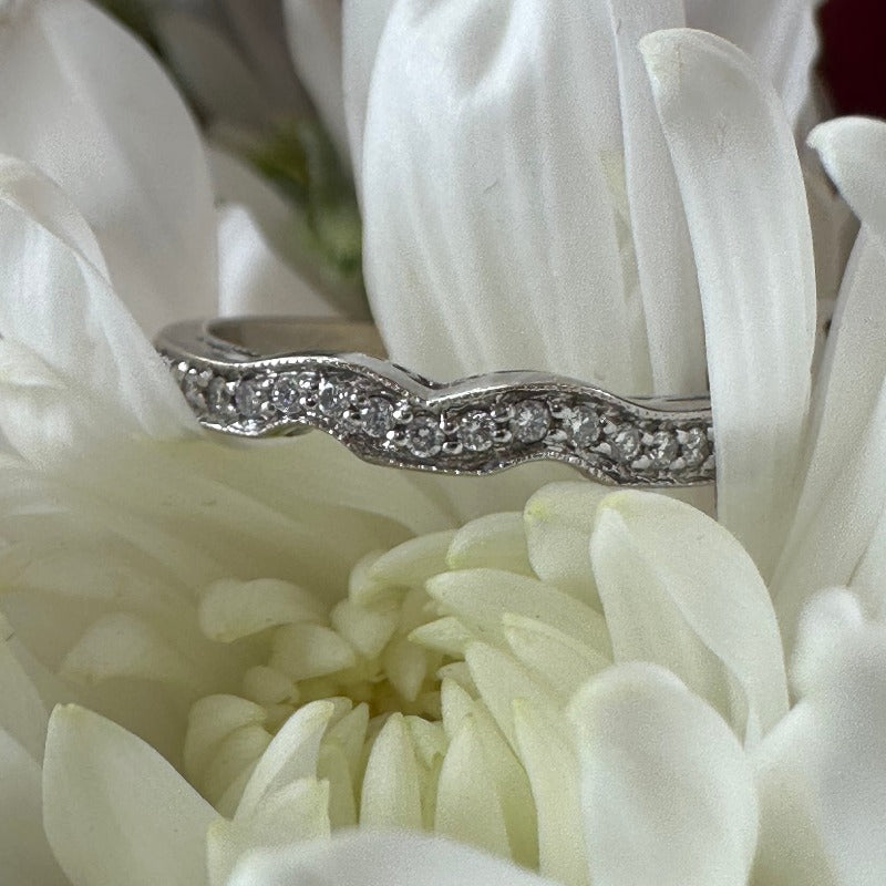 14K White Gold Wedding Band