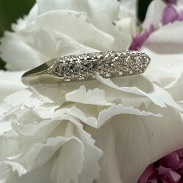 14 Karat White Gold Diamond Band