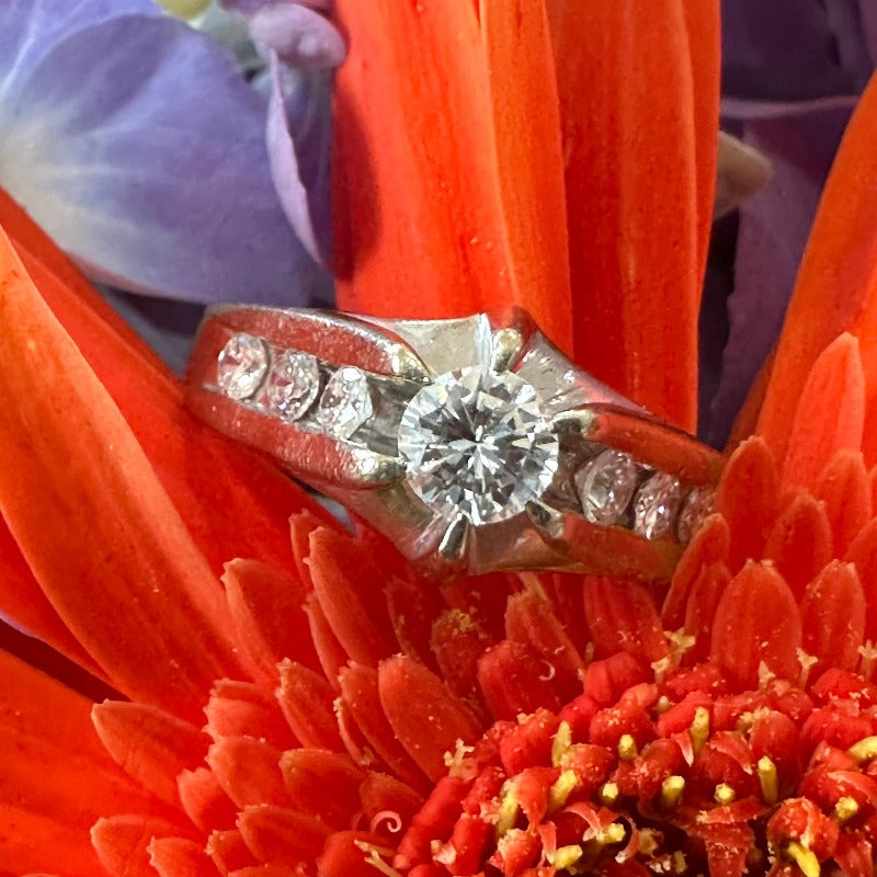 18 Karat White Gold Diamond Ring