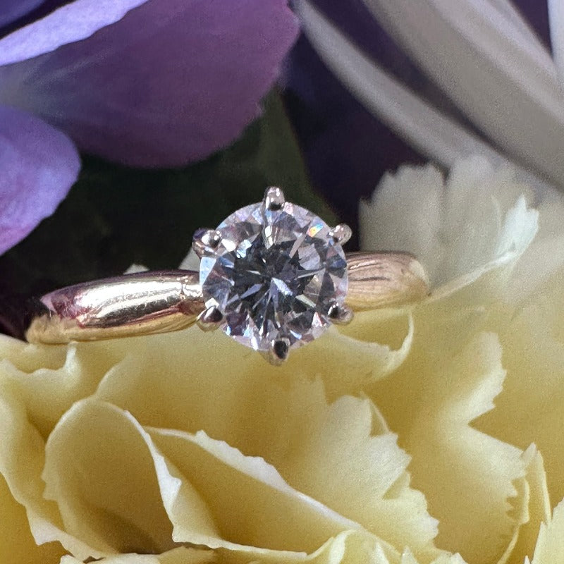 14 Karat Yellow Gold Diamond Solitaire Ring