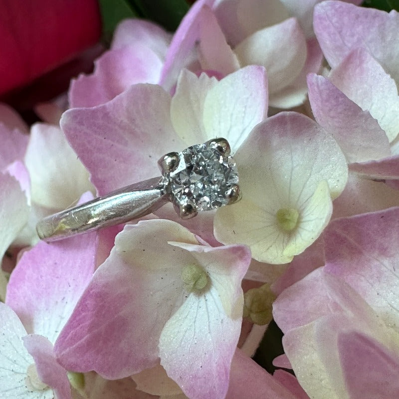 14 Karat White Diamond Engagement Ring