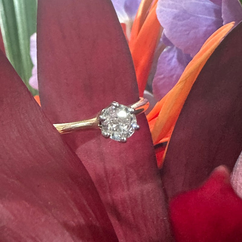 14 Karat Yellow/Platinum Head Diamond Engagement Ring